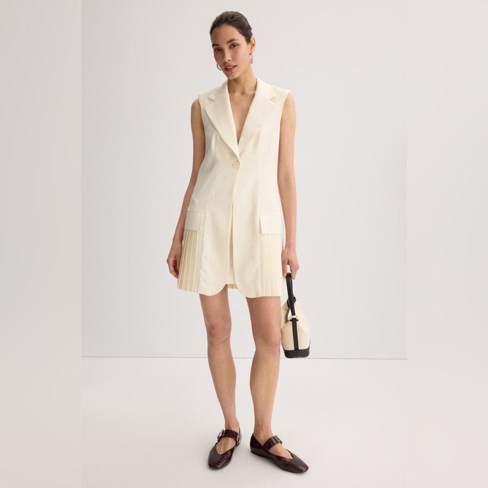 Sandro Ivory Textured Blazer Dress